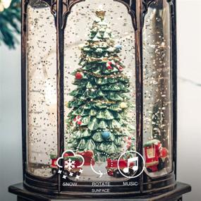 img 1 attached to 🎅 SUNFACE 11-Inch Rotating Christmas Snow Globe Musical Water Lantern Light with Christmas Trees