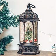 🎅 sunface 11-inch rotating christmas snow globe musical water lantern light with christmas trees логотип