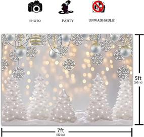 img 2 attached to 🎄 Winter Wonderland Party Backdrop: Funnytree's 7x5ft White Christmas Merry Xmas Trees for Birthday, Kids, Baby Shower Photography. Sparkle Snowflakes, Glitter Bokeh Décor, Banner, Photo Booth Supplies