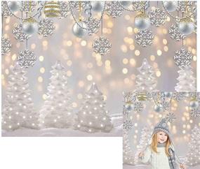 img 4 attached to 🎄 Winter Wonderland Party Backdrop: Funnytree's 7x5ft White Christmas Merry Xmas Trees for Birthday, Kids, Baby Shower Photography. Sparkle Snowflakes, Glitter Bokeh Décor, Banner, Photo Booth Supplies