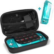 🎮 procase carrying case for nintendo switch lite with screen protector - portable hard shell travel carry case + 10 game cartridges - black | 2-in-1 accessories kit for nintendo switch lite 2019 logo