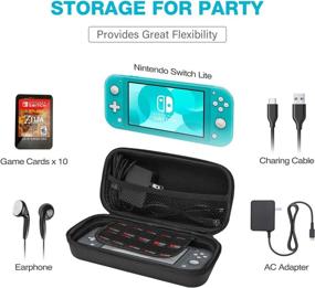 img 3 attached to 🎮 ProCase Carrying Case for Nintendo Switch Lite with Screen Protector - Portable Hard Shell Travel Carry Case + 10 Game Cartridges - Black | 2-in-1 Accessories Kit for Nintendo Switch Lite 2019