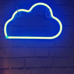 img 3 attached to 🌟 QiaoFei Blue Neon Cloud Light - Cute LED Marquee Sign for Christmas, Birthdays, Kids Room, Living Room, Wedding Party Decor