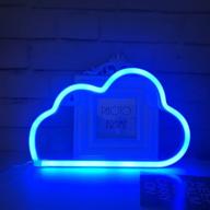 🌟 qiaofei blue neon cloud light - cute led marquee sign for christmas, birthdays, kids room, living room, wedding party decor logo