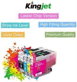 img 3 attached to 🖨️ Kingjet LC3037/LC3037XXL Compatible Ink Cartridge for Brother MFC-J5845DW/J5945DW/J6545DW/J6945DW (1BK 1C 1M 1Y)