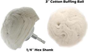 img 1 attached to 🔧 Drixet 4-Inch Extra Thick Large Cotton Buffing Ball with 1/4-Inch Hex Shank for Power Drill Conversion into a High-Speed Polisher