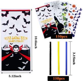 img 3 attached to 🎃 Set of 150 Halloween Cello Bags - Cellophane Treat Bags with Ties, 5 Designs - Ideal for Halloween Trick or Treat Party Supplies