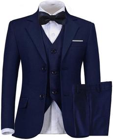 img 4 attached to Little Formal Piece Slim Tuxedo Navy Blue