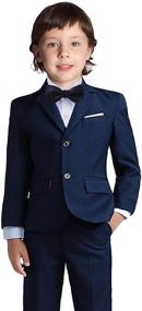 img 3 attached to Little Formal Piece Slim Tuxedo Navy Blue