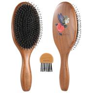 hair brush - bestool hair brushes for women, men, kids, boar bristle hair brush for straight and curly hair maintenance, detangling, defrizzing, and oil distribution (oval) logo