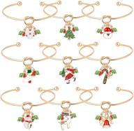 🎄 stunning 9-piece christmas charm bracelet set: a perfect holiday gift for women and girls logo
