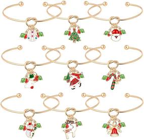 img 4 attached to 🎄 Stunning 9-Piece Christmas Charm Bracelet Set: A Perfect Holiday Gift for Women and Girls