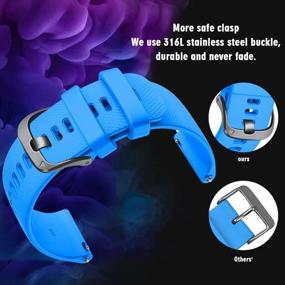 img 2 attached to NotoCity 22MM Bands Compatible With Vivoactive 4 GPS Smartwatch Sport Breathable Silicone Watch Strap Replacement For Gear S3 Classic Watch (Blue