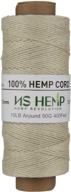 ns hemp 0.5mm hemp cord: ideal for jewelry making, 100% hemp fiber, 120 meters (400ft) length, 26 natural shades logo