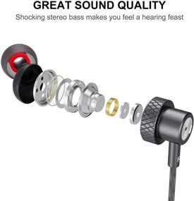 img 1 attached to 🎧 JKSWT Wired Earbuds with Microphone and Volume Control - High Definition, Powerful Bass Sound | 3.5mm In-Ear Headphones, Compatible with Various Devices