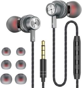 img 4 attached to 🎧 JKSWT Wired Earbuds with Microphone and Volume Control - High Definition, Powerful Bass Sound | 3.5mm In-Ear Headphones, Compatible with Various Devices