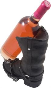 img 1 attached to 🏍️ Born to Ride: Decorative Motorcycle Biker Boot Liquor/Wine Bottle Holder for Home Bar Decor and Kitchen Counter Wine Racks