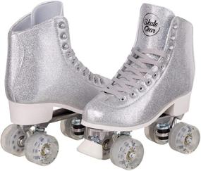 img 4 attached to ✨ Sparkly Retro Quad Roller Skates - Skate Gear