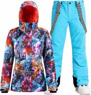 🏔️ stay dry and warm in women's ski suit: waterproof, windproof jacket and pants set for snowboarding логотип