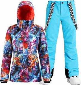 img 4 attached to 🏔️ Stay Dry and Warm in Women's Ski Suit: Waterproof, Windproof Jacket and Pants Set for Snowboarding