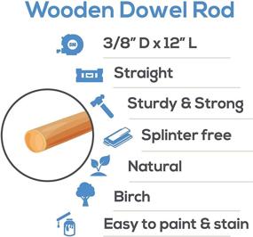 img 1 attached to 🔨 Dowel Rods Wood Sticks - Premium Quality 3/8 x 12 Inch Wooden Dowel Rods - Perfect for Crafts and DIY Projects - Pack of 25 Pieces by Woodpeckers