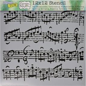 img 1 attached to 🎵 CRAFTERS WORKSHOP TCW-579 Sheet Music Template, 12x12" - Musical-themed Scrapbooking Must-Have!