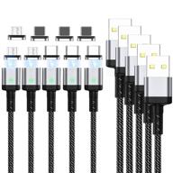 🔌 5-pack magnetic charging cable set (1.6ft/3.9ft/6.6ft/6.6ft/10ft), suntaiho qc 3.0 fast charging & data transfer magnetic phone charger cable, compatible with type c, phone, micro usb logo