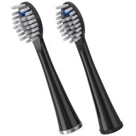 🪥 waterpik sonic-fusion flossing toothbrush sffb-2eb replacement brush heads, full size, 2 count - black logo