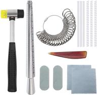 🔧 complete jewelry making tools set: phyhoo ring sizer mandrel set with jeweler's rubber hammer, finger sizer gauge us size 0-13, ring mandrel, polishing cloth, agate burnisher logo