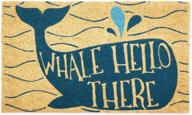 🐳 dii animal pun collection coir doormat, whale hello there, 18x30 inches: natural and eye-catching логотип