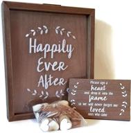 happily ever after guest book set with heart drop guide and 200 wooden hearts логотип