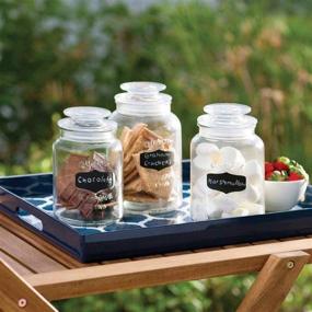 img 3 attached to All-purpose Glass Canister Set for Kitchen or Bathroom - Airtight Food Storage Jars with Chalkboard Labels and Airtight Lid - Set of 3 Cookie and Candy Jars Универсальный набор стеклянных банок для кухни или ванной - герметичные банки для хранения пищи с карандашной наклейкой и герметичной крышкой - набор из 3-х банок для печенья и конфет.