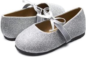 img 3 attached to Sara Toddlers Glitter Elastic Toddler Girls' Shoes and Flats