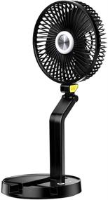 img 4 attached to 💨 USB Rechargeable Desk Fan with LED Light, Portable Foldable Table Fan with Long Working Hours, 90 Degree Rotation, 5200mAh Battery – Ideal for Home, Office, Travel, Camping – 3 Speed Settings