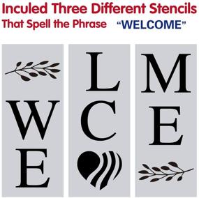 img 3 attached to 🌼 CZONG Welcome Sign Stencil Set: 3 Large Vertical Stencils for Porch Sign, Reusable & Perfect for DIY Projects and Home Décor