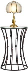 img 4 attached to 🖤 Black Metal Nesting Table: Adeco Drum Shape