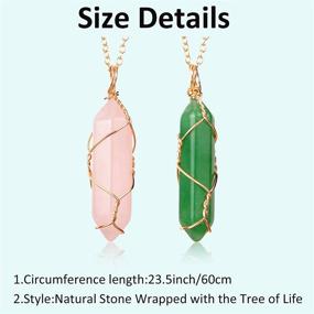 img 2 attached to 💎 Hexagonal Crystal Pendant Necklace: Natural Quartz Stone, Healing Gemstone Necklace for Women - Elegant Colors