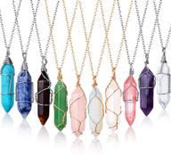💎 hexagonal crystal pendant necklace: natural quartz stone, healing gemstone necklace for women - elegant colors logo