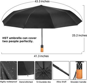 img 1 attached to ☂️ Black Automatic Close Sun Protection Umbrella for Construction