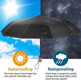 img 3 attached to ☂️ Black Automatic Close Sun Protection Umbrella for Construction