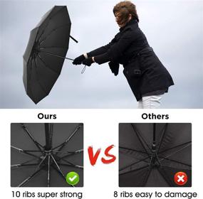 img 2 attached to ☂️ Black Automatic Close Sun Protection Umbrella for Construction