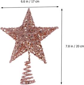 img 3 attached to Amosfun 7.87in Christmas Tree Iron Star Topper: Rose Gold Glittering Xmas Decoration Ornament