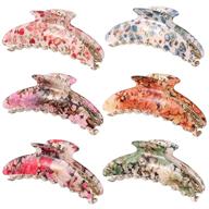 🎀 haitao 6pcs large hair claw clips - 4.3 inches - nonslip acrylic hair barrettes for thick, long, and heavy hair - big ponytail holders and accessories for women and girls logo