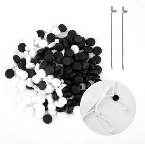 img 4 attached to TOYMIS 200pcs Cord Locks Elastic Cord Adjuster Silicone Toggles – Non-Slip Stopper for Masks, Drawstrings, Tightening (Black, White)