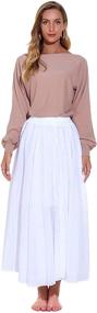 img 1 attached to 👗 Asher Women's Bohemian Style Long Maxi Skirt Dress with Elastic Waist, Cotton Linen, Waist Size 23.0"-35.0