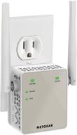 📶 netgear ex6120 wi-fi range extender - expand coverage to 1500 sq ft, 25 devices, ac1200 dual band speed, repeater & booster with compact wall plug design logo