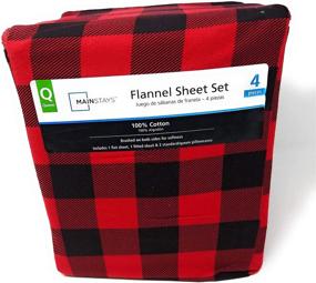 img 3 attached to 🛏️ Cozy Up with Mainstays Flannel Queen Sheet Set in Red Plaid - Get Yours Now!