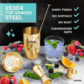 img 1 attached to 🍸 ARSSOO Gold Cocktail Shaker Kit