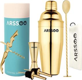 img 4 attached to 🍸 ARSSOO Gold Cocktail Shaker Kit