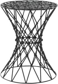 img 3 attached to Safavieh Home Collection Clive Steelworks Iron Wire Stool, Matte Black